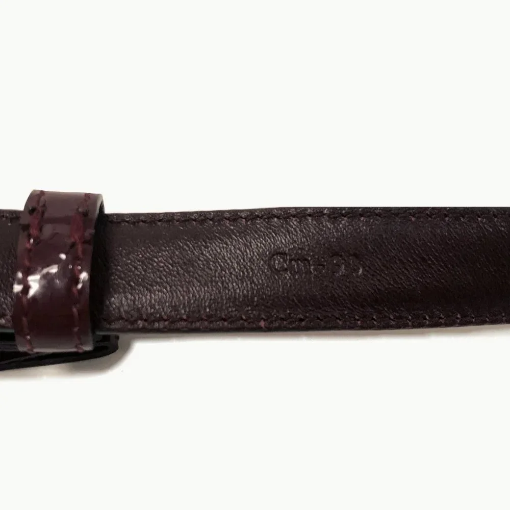 Salvatore Ferragamo Bordeaux Patent Leather Belt Size XL NWT